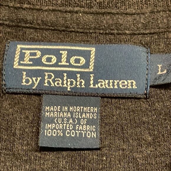 Large Ralph Lauren Blue Label black long sleeve 1/4 zip pullover sweater - Picture 12 of 16